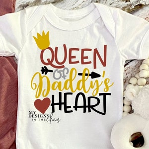 Valentine&#39;s Day SVG cutting file for Silhouette and Cricut Queen of Daddy&#39;s heart little boy little girl valentine&#39;s day cut file cute love