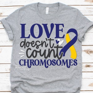 L'amore non conta i cromosomi SVG, Sindrome di Down SVG per Silhouette e Cricut, Sindrome di Down SVG, Sindrome di Down, Consapevolezza SVG, Nastro SVG