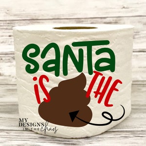 Kerst toiletpapier SVG-bestand/vakantie TP ontwerp/cut-bestand voor silhouet of Cricut/grappige vakantie knippen/gag cadeau/wc-papier