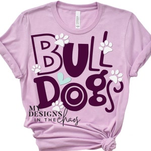 Bulldogs SVG/ Bulldog PNG / Bulldog Cutting file for Silhouette or Cricut /dxf png eps svg cut file Bulldog Spirit Wear SVG File T-Shirts