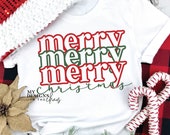 Merry Christmas SVG File for Silhouette and Cricut Cutting Machine, Merry Christmas Shirt SVG Cutting File, Merry Christmas SVG, Sublimation