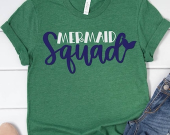 Mermaid Squad SVG, Cut Datei für Silhouette und Cricut, Mermaid Tail svg, Sommer SVG-Datei, Mermaid SVG, Mermaid Shirt Design, png dxf eps svg