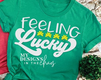 Sentirse afortunado SVG, Día de San Patricio SVG Silueta y Cricut, Shamrock svg, svg png eps dxf, Día de San Patricio SVG, Día de San Patricio svg