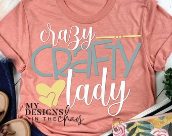 Crafty Lady SVG, file SVG per piccole imprese per Silhouette e Cricut, Crafty SVG, Crafter SVG, Divertente mamma SVG, Craft Room SVG