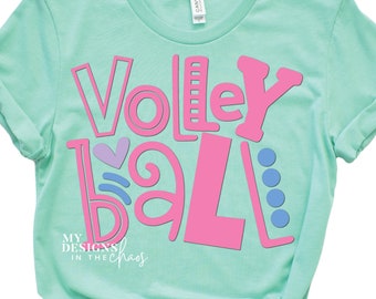 Volleyboll SVG/ Volleyboll PNG/ Volleyboll klippfil för Silhouette eller Cricut/ DXF PNG EPS SVG klippfil Volleyboll mamma SVG-fil T-shirts
