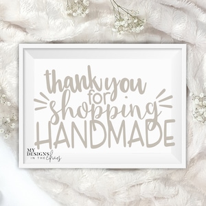Craft Fair Small Business SVG File / Thank You for shopping handmade SVG/ Cutting File for Silhouette or Cricut / Craft Show Display SVG