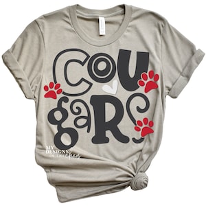 Cougars SVG / réflexion PNG / Cougar coupe fichier Silhouette ou Cricut /dxf png eps svg coupe fichier Cougar Spirit Wear fichier SVG T-shirts