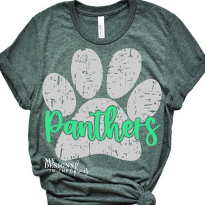 Panthers SVG/ Panthers PNG / Panthers Pawprint Cutting file for Silhouette Cricut /dxf png eps svg cut file / Spirit Wear SVG File T-Shirts