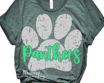 Panthers SVG/ Panthers PNG / Panthers Pawprint Cutting file for Silhouette Cricut /dxf png eps svg cut file / Spirit Wear SVG File T-Shirts