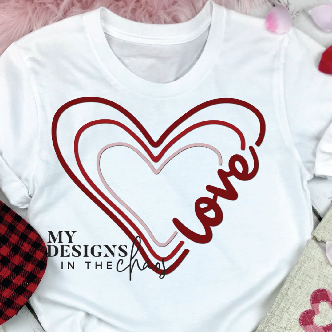 Love With Heart SVG Cutting File for Silhouette and Cricut, Valentine ...