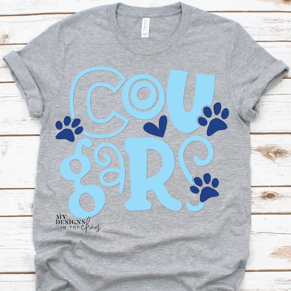 Cougars PNG / Light Blue Cougar Sublimation png/PNG Cougar Spirit Wear png File T-Shirts