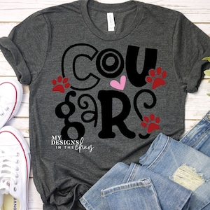 Cougars PNG / Black Cougar Sublimation png/PNG Cougar Spirit Wear png File T-Shirts