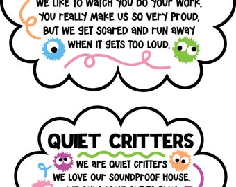 Quiet Critter Poem SVG, Behavior Management Fuzzies SVG file for Silhouette and Cricut, Desk Companion SVG, Teacher svg, Classroom Incentive