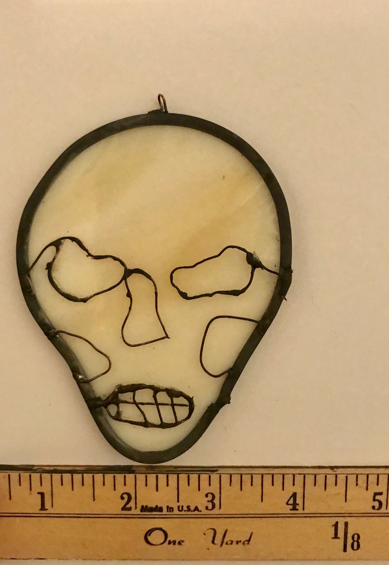 Stained Glass Skull Sun Catcher Handmade Indoor / Outdoor image 3