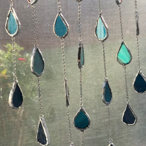 Large Rain Drop Sun Catcher in Ombré - Stained Glass