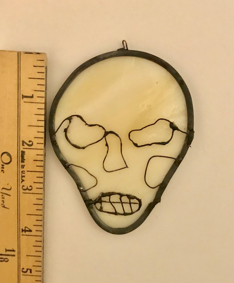 Stained Glass Skull Sun Catcher Handmade Indoor / Outdoor image 1