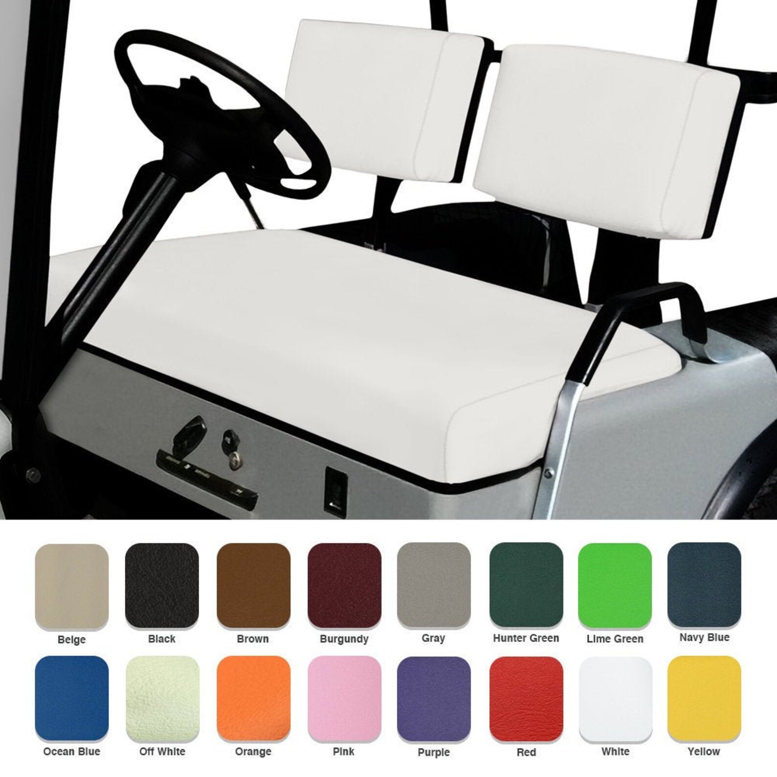 EZGO Marathon Golf Cart Front Seat Cover Replacement Staple on Vinyl