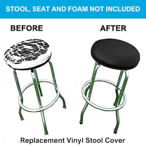Handmade Replacement Vinyl Bar Stool Cover - DIY Staple On Installation