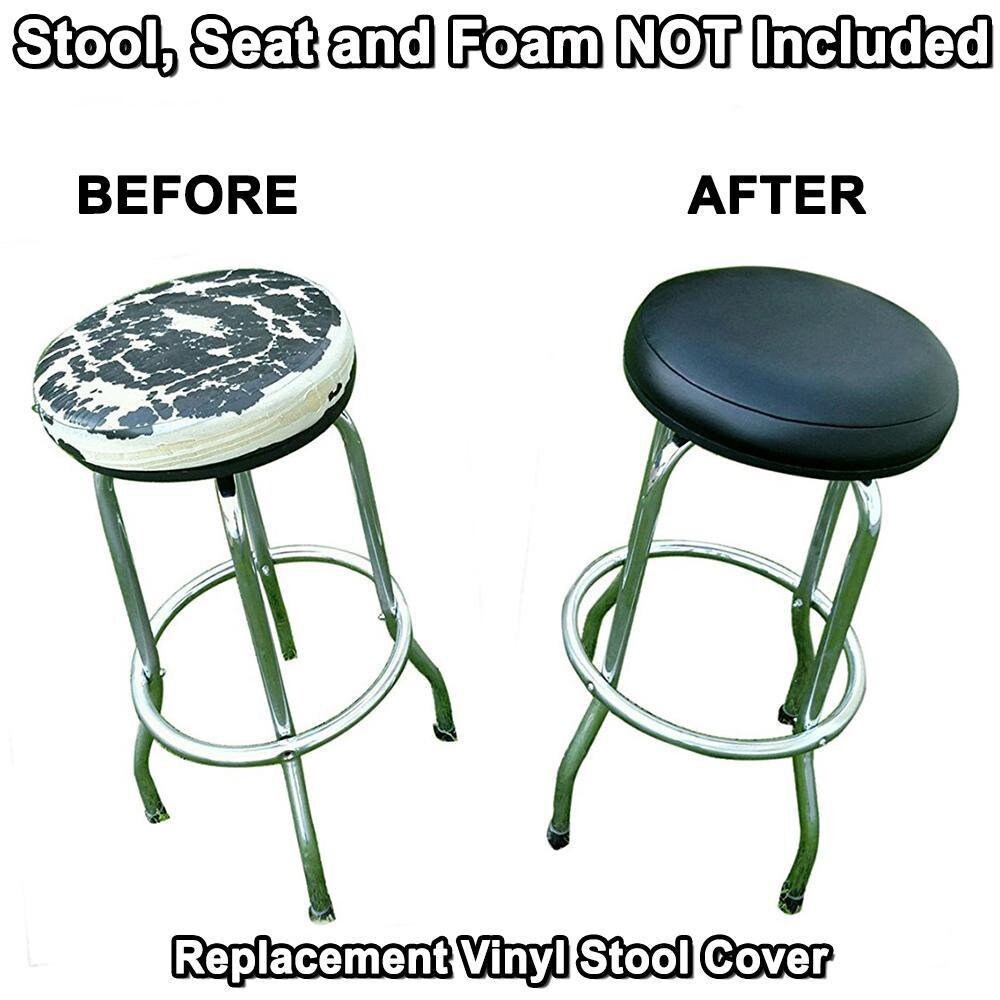 Bar Stool Cover SLIP ON Elastic Vinyl Replacement Bar, Salon, Kitchen, Exam Stool Easy