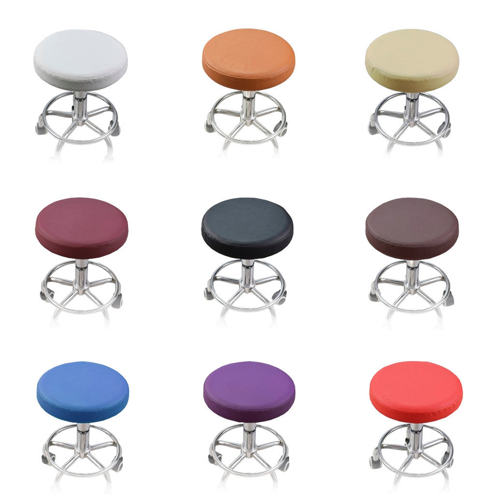 Bar Stool Cover SLIP ON Elastic Vinyl Replacement Bar, Salon, Kitchen