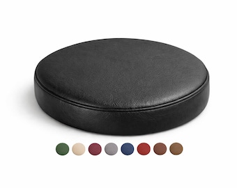 Handmade Bar Stool Seat Cover – Vinyl Replacement Only – Round Stool DIY Staple-On
