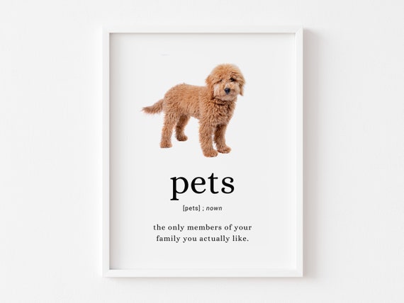 Pets Definition Print Dog Printable Quote Goldendoodle Wall | Etsy