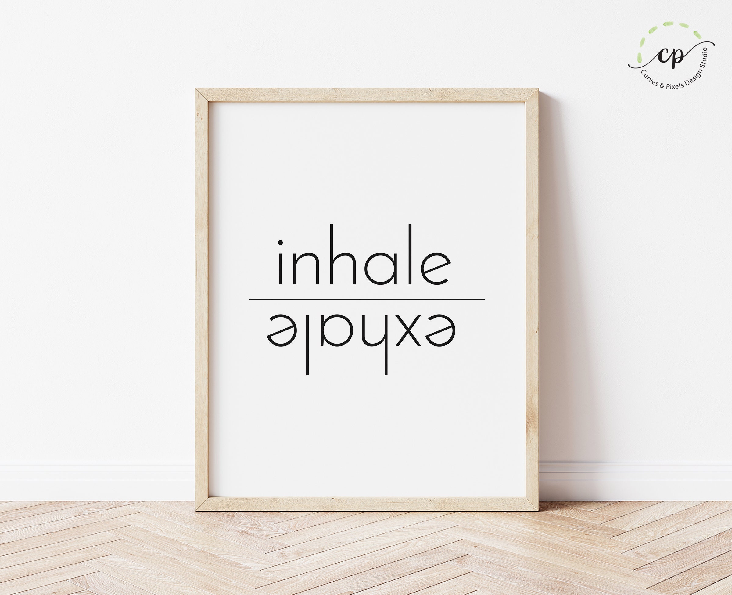 Wall Art inhale exhale Prints Instant Download Posters Etsy