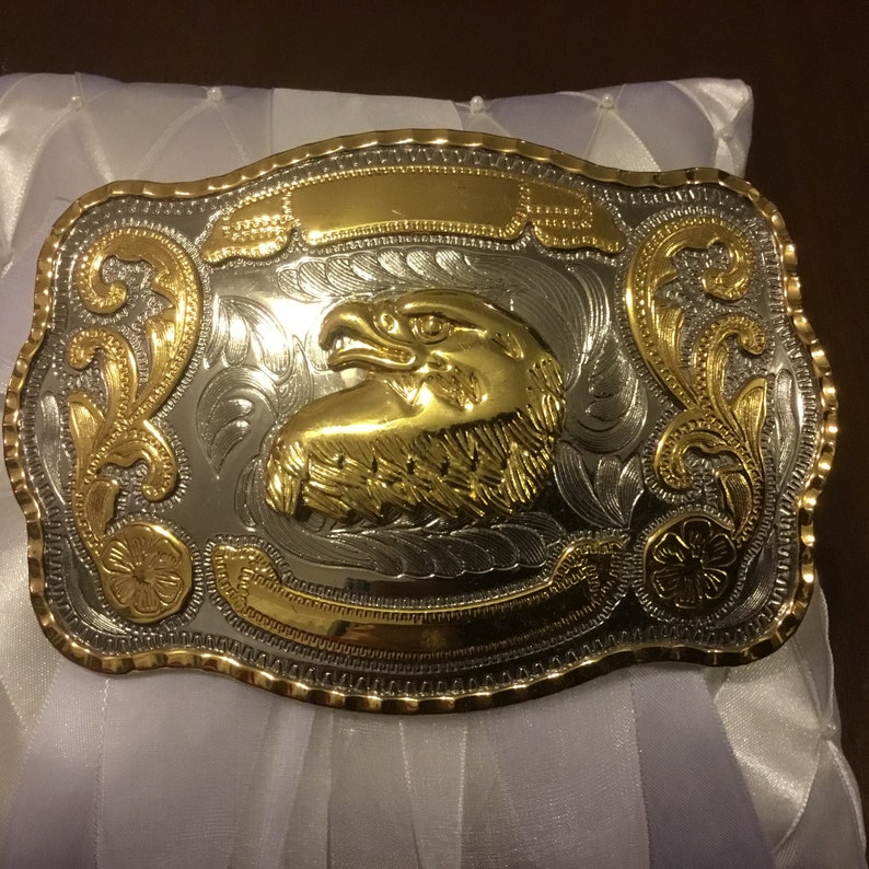 Men/'s Metal Belt Buckle with Gold Eagle NEW
