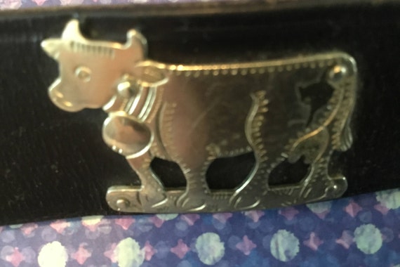 Retro unique 50's black leather belt, made in Ger… - image 4