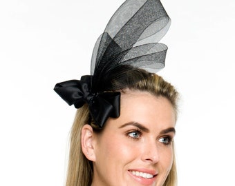 Nala Black Fascinator Headband, Kentucky Derby Headband, Spring Racing Fashion, Royal Wedding Fascinator,Derby Hats for Women,Ladies Tea Hat