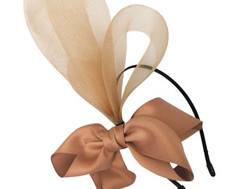 Nala Tan / Caramel Crin Fascinator With 