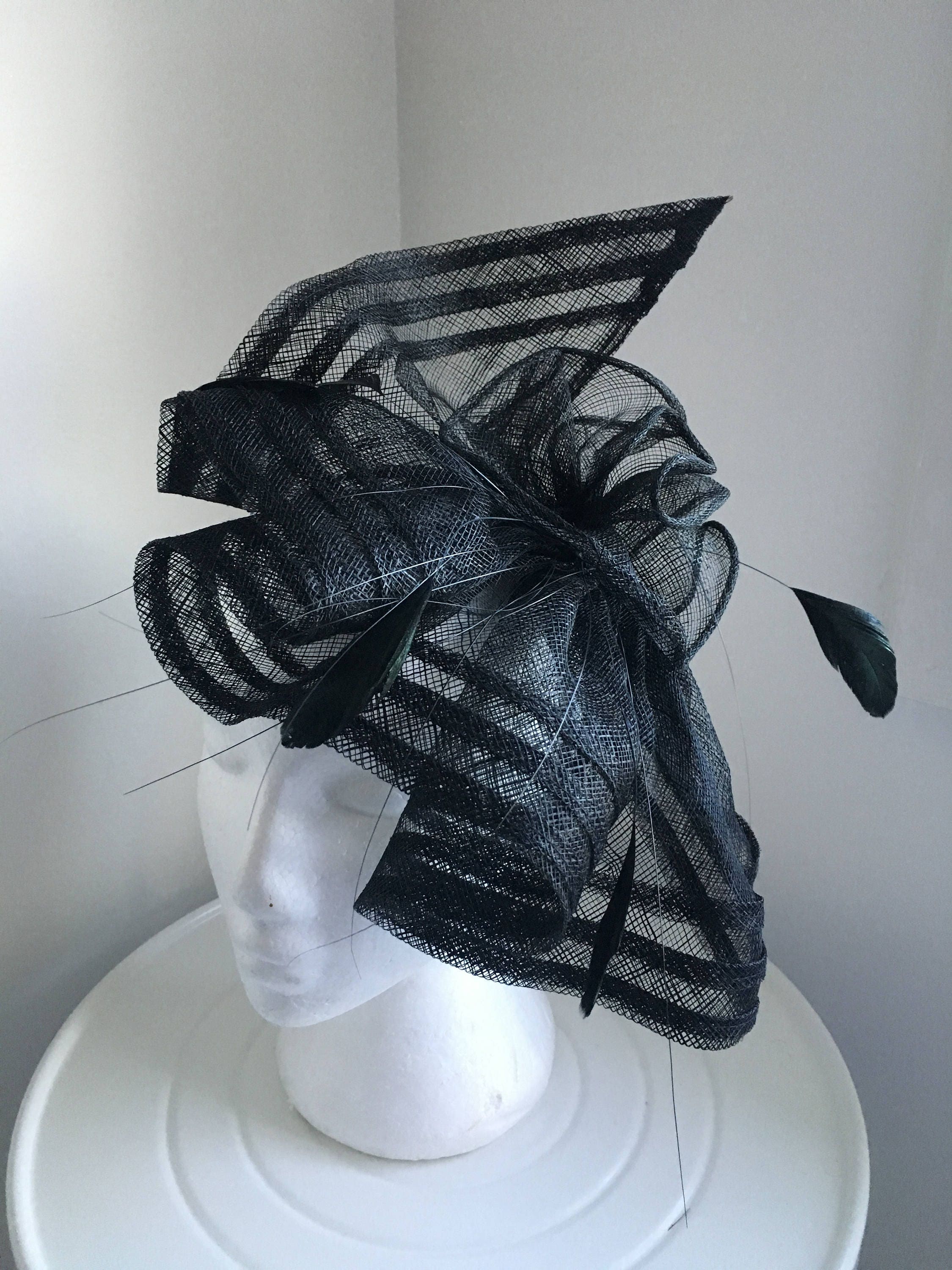 SALE Item Ava Black Fascinator Kentucky 
