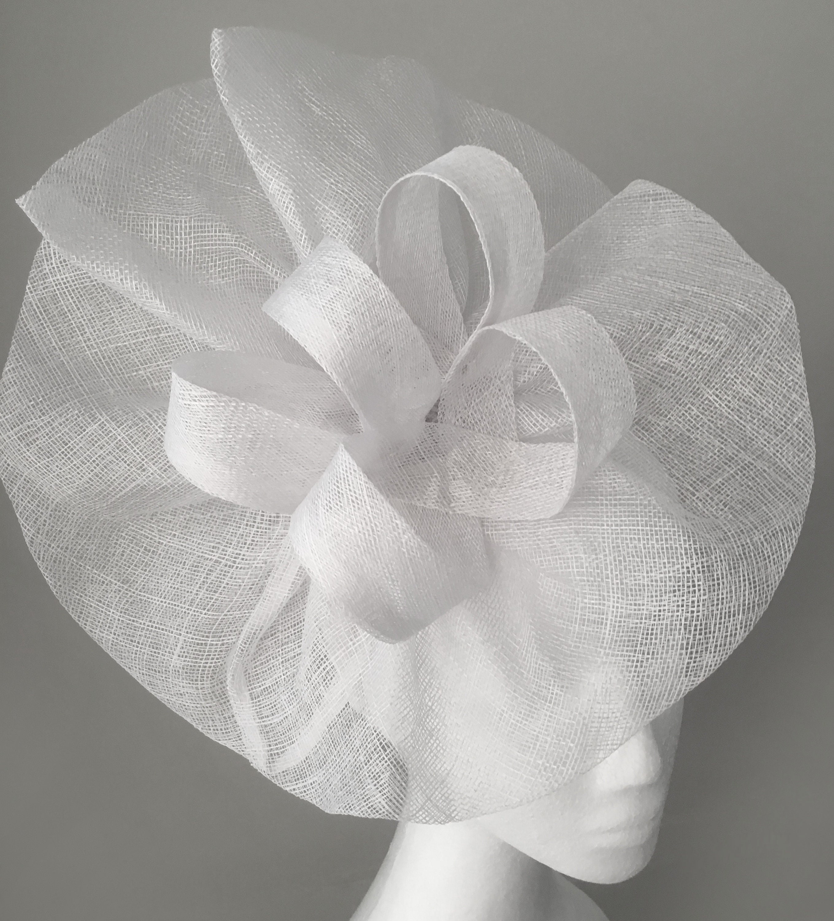 Tia Large Pure White Fascinator Fancy 