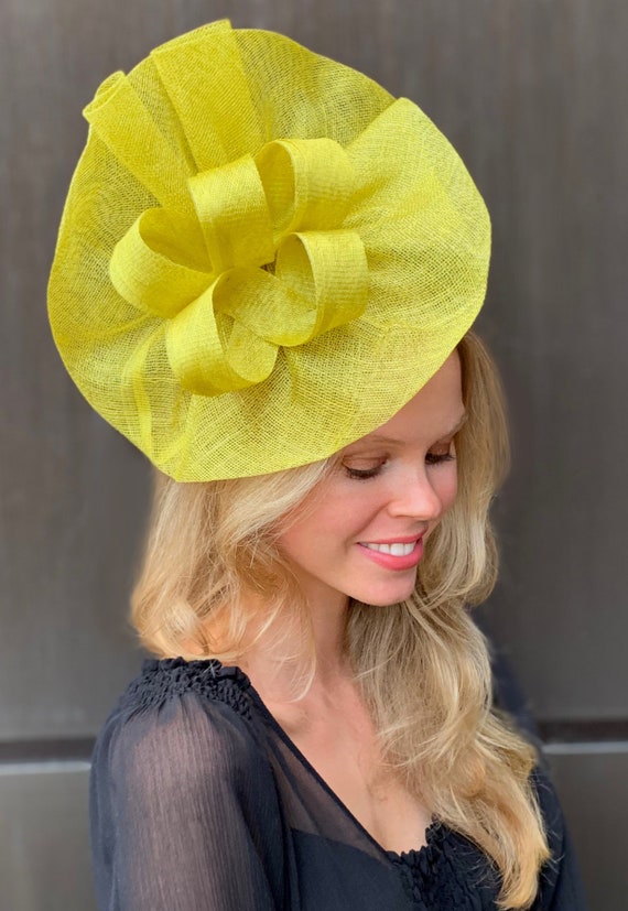 Green and Yellow fascinator Yellow derby fascinator kentucky derby hat green wedding hat ladies day green hat tea party ascot hat green