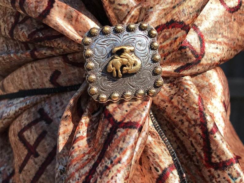 Bronc Rider Western Concho Scarf Slide Wild Rag Slides Etsy