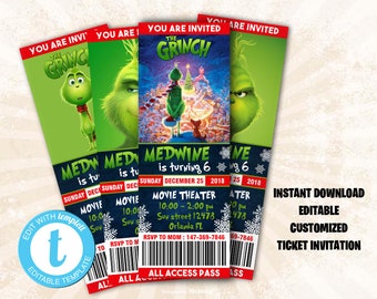 ticket invitation etsy