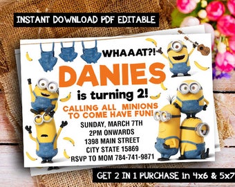 minion invitation etsy