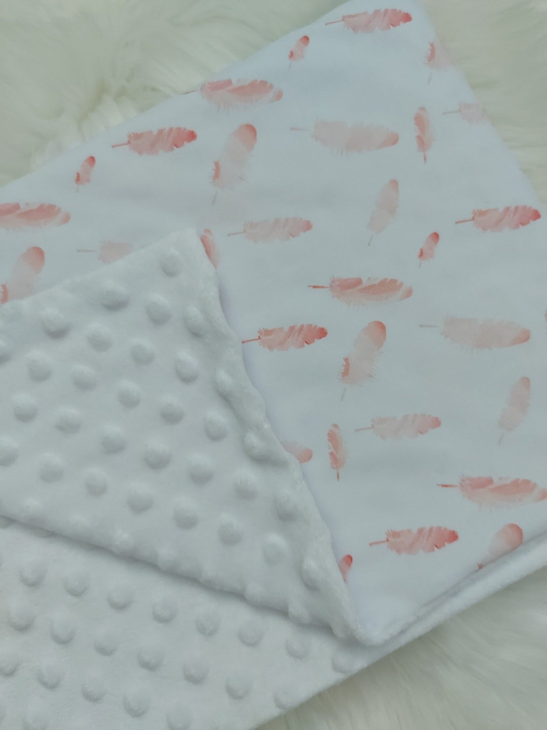 Pink Feather Baby Blanket Hospital Bag Newborn Girl Etsy