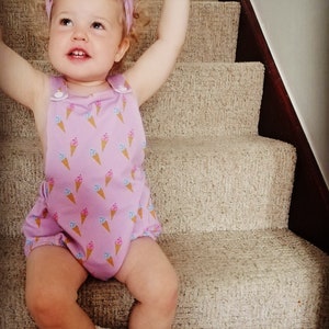 Ice Cream Summer Romper -  Baby Wear - Toddler Wear - Holiday Outfit - Handmade - Classic Short