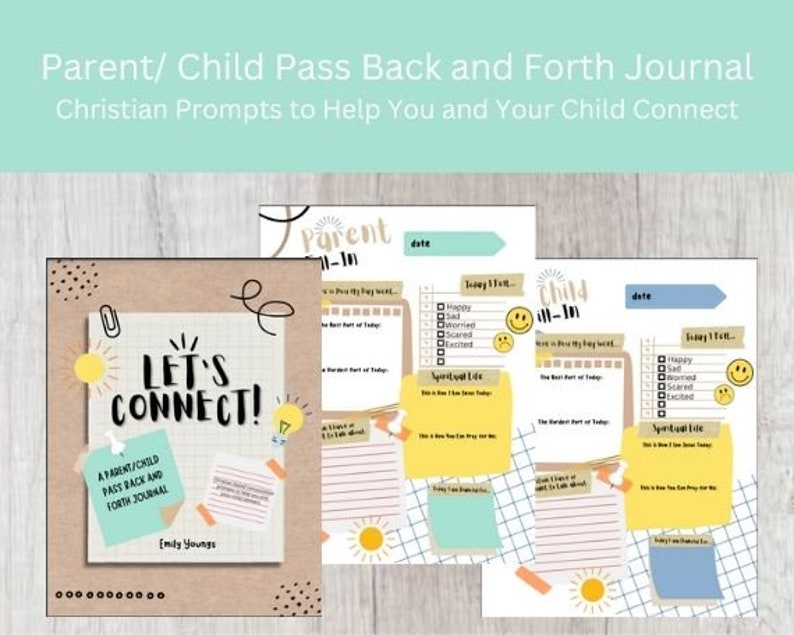 Parent & Child Pass Back and Forth Journal/Gender Neutral Journal/ Christians Journal for Families/ Build Communication and Connection image 1