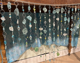 Beach Glass Coastal Window Valance