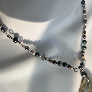 Abalone Pendant Mother of Pearl Bead Necklace