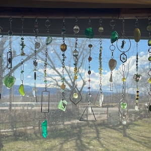 Window Valance from the Sea and beautiful glass beads n things. Translucent, Yogic and coastal.