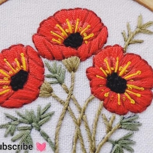 Converse Hightops Sz 9 Hand Embroidered Poppis Lavendar slight platform sole.