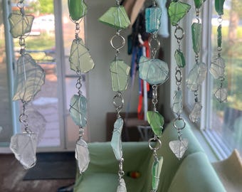 Colorful Beach Glass Strands Hangings
