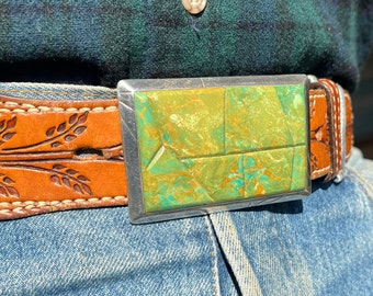 vintage Battle Mtn Turquoise Belt Buckle