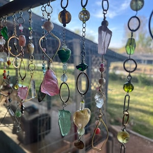 Window Art, Beach Glass and high grade glass foil bead art with ocean creatures.