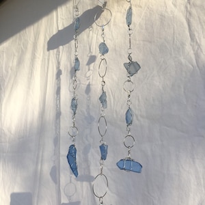 Beach/Colored Glass Driftwood Hanging Suncatcher Mobile