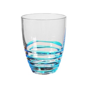 My Table Talk® Set of 4 - Acrylic Swirl Design 14 oz DOF Tumbler - Blue & Clear