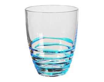 My Table Talk® Set of 4 - Acrylic Swirl Design 14 oz DOF Tumbler - Blue & Clear